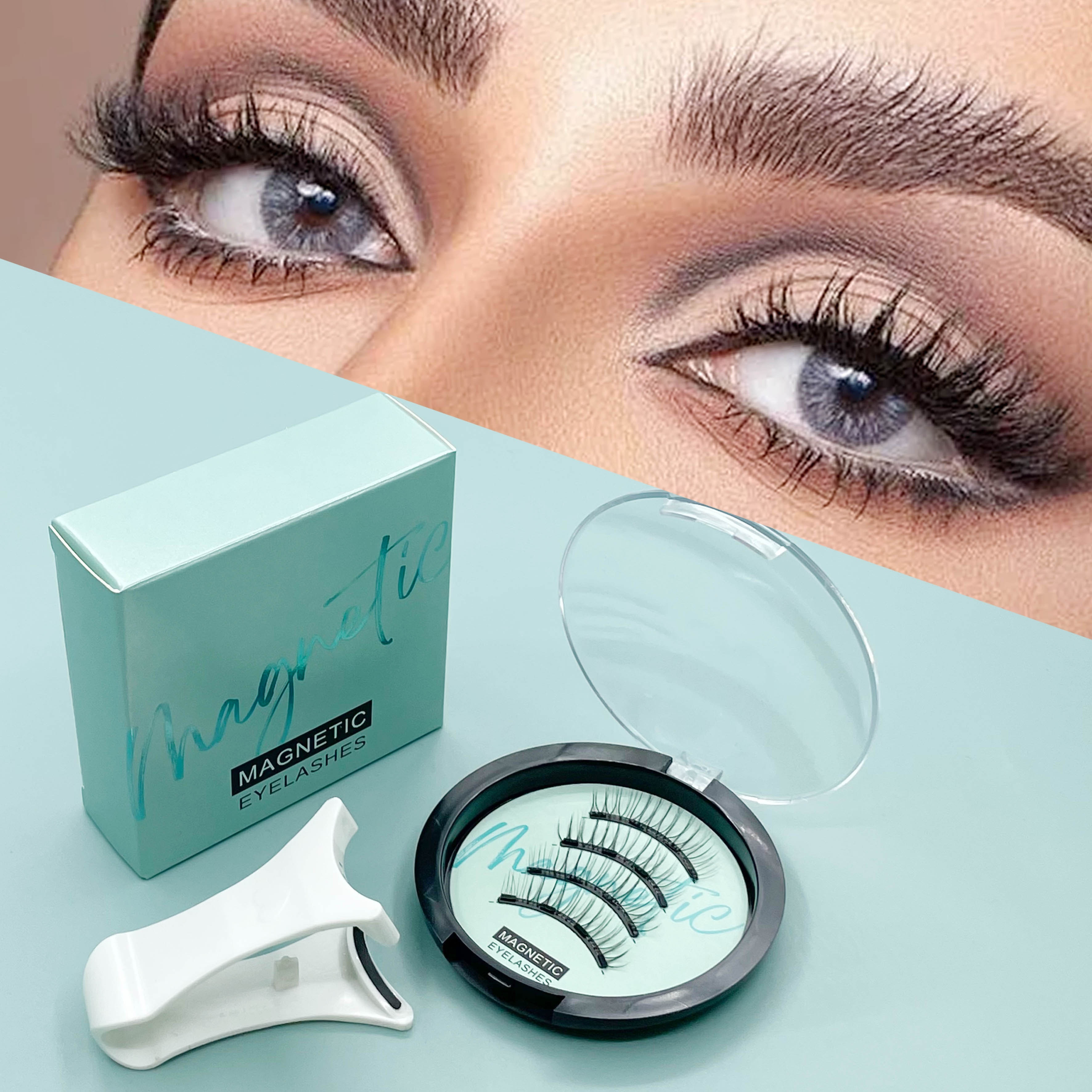 

Easy-apply Magnetic False Eyelashes - 1 Pair, Reusable & Long-, For Dates & Parties, With 4 Magnets, Magnetic Eyelashes