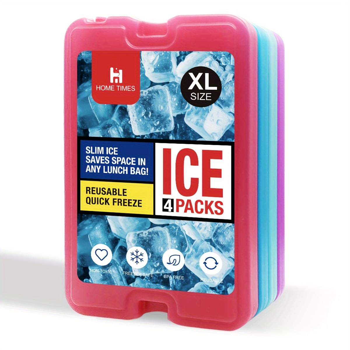 Image of 4/8/12pcs Home Times Ice Packsxl Slim Ice Packs, Ice Packs For Lunch Boxes, Space Reusable Ice Packs For Lunch Boxes Or Coolers(empty Box Without Water)