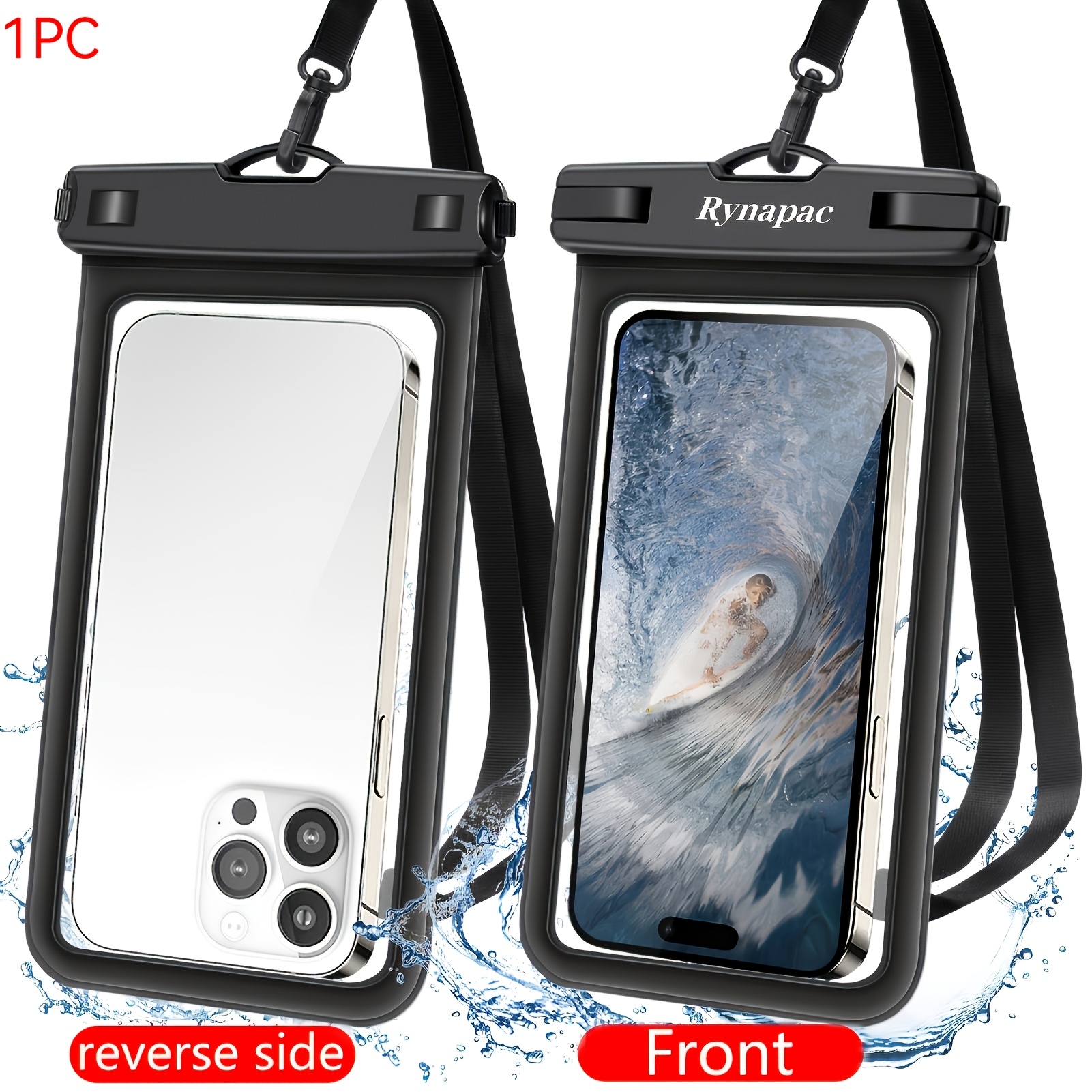 Image of Ryweavou 1pc Phone Case - 7-inch Phone Sleeve For Iphone 17 Pro, 16, 15, 14, 12, 11 Pro Max , For Xiaomi 17 For Rafting, Skiing, Water Activities, And Beach Trips Keep Your Phone Dry In This Bag