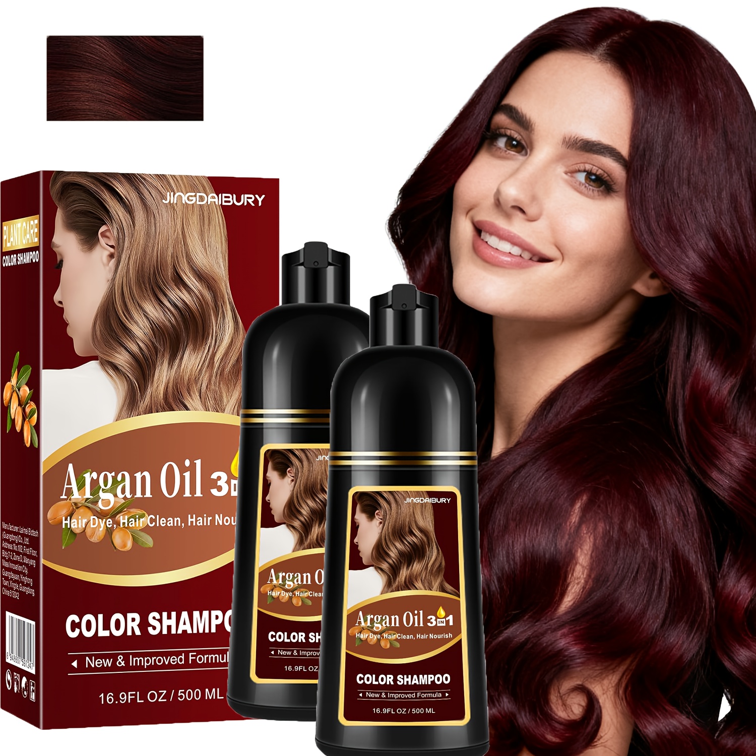 TEMU 2pcs Hair Dye, Hair Dye Shampoo For , Color Shampoo Hair Dye, Quick Acting Hair Dye, Covers White Hair, Safe And Natural Champu Para Tenir El