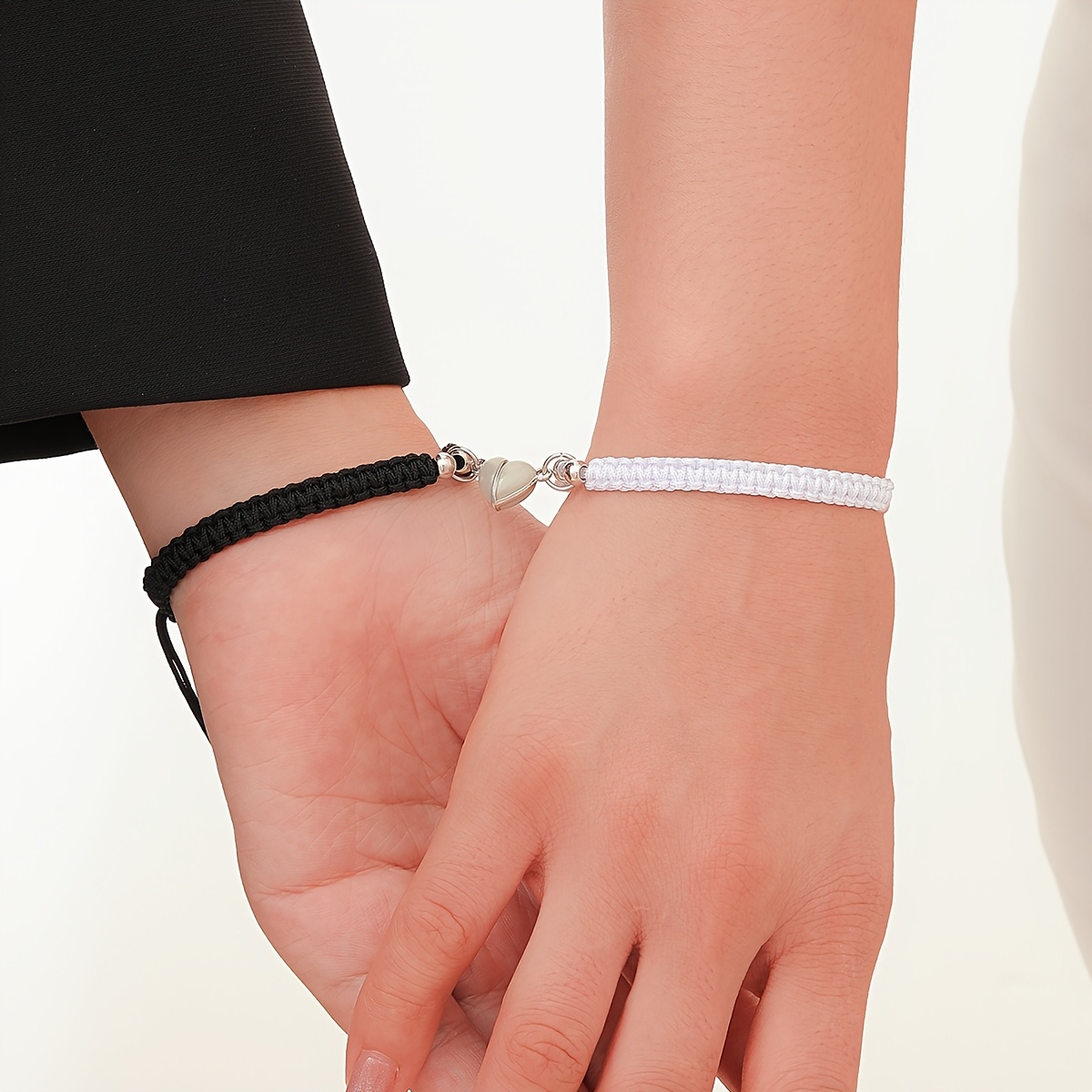 Luminous Interlocking Heart 2pcs Set Couple Bracelets, Gift