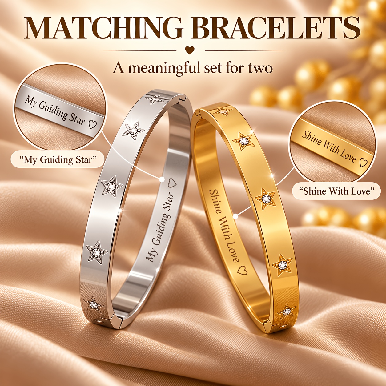 Personalized Inner Message Engraving Couple Bangles, Gift for Lovers