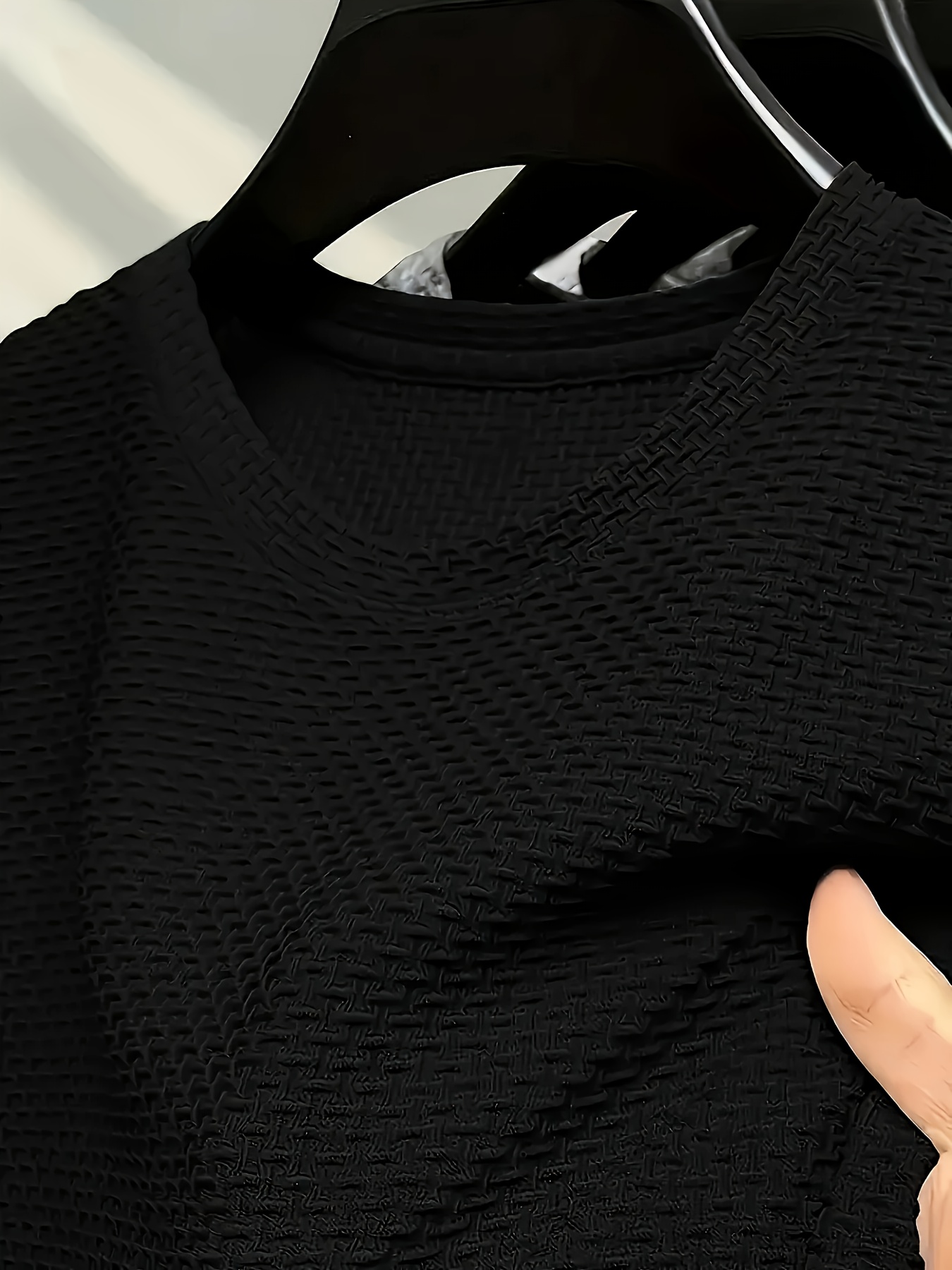 mens quick dry moisture wicking breathable jacquard t shirt loose   fabric for gym   sports casual summer   workout shirt classic round neck medium   details 6