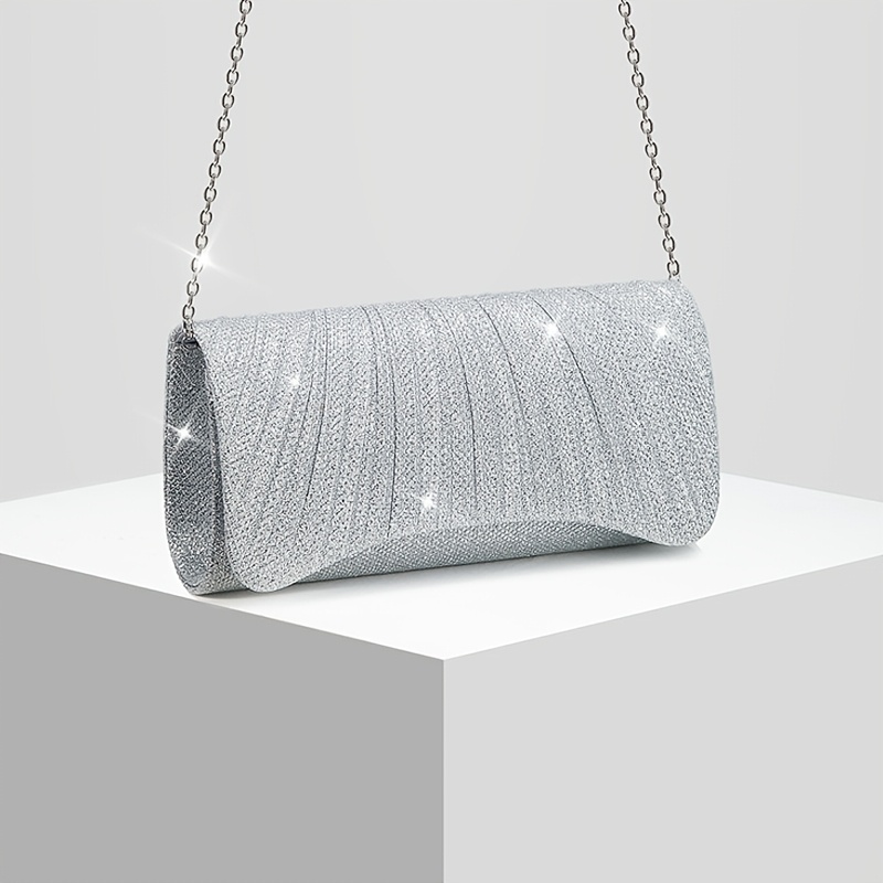 Sparkling Ruched Evening Bag for Brides