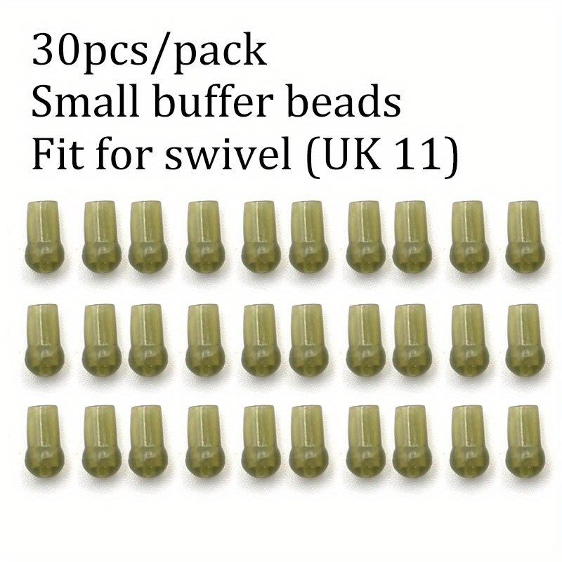 E-shop 30 Stück Karpfenangelzubehör, inklusive kleiner Buffer-Perlen, geeignet für Würgeköpfe (UK Größe 11), Stopper-Perlen und Karpfenhaar-Rigs,