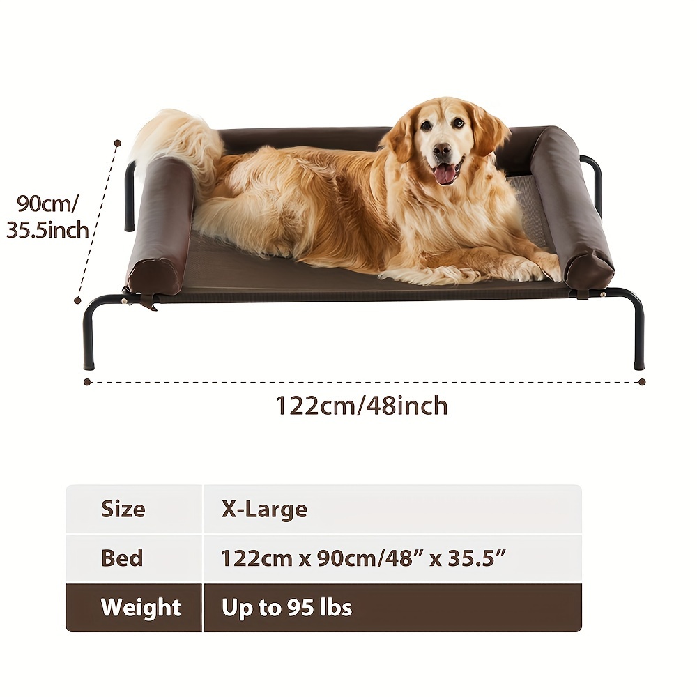 TEMU Large Elevated Cool Pet Bed, Raised Dog Bed For Large Dogs Outdoor Dog Bed For Large Dogs Anti-chew Portable Cool Pet Bed Non-slip Stand With Breathable Mesh Cover, Wnpethome