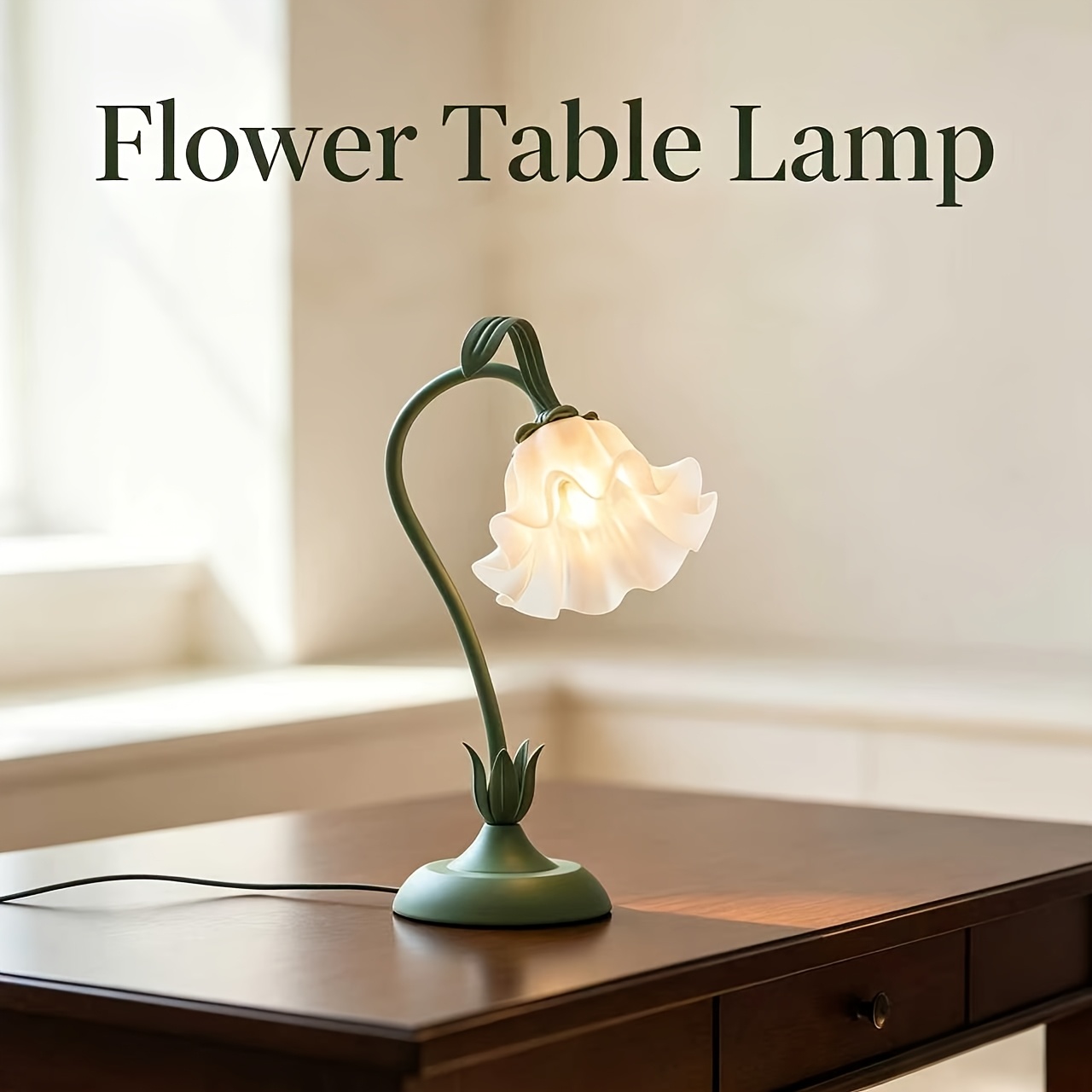 TEMU Flower Table Lamp, Cute Vintage Desk Lamp For Bedroom Reading, Mini Bedside Lamp Suitable For Nightstands. 3 Light , And Serves As For Dorms,