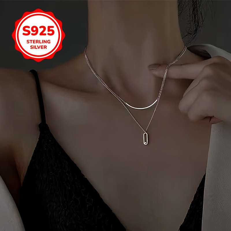 925 Silver Double Layer Necklace