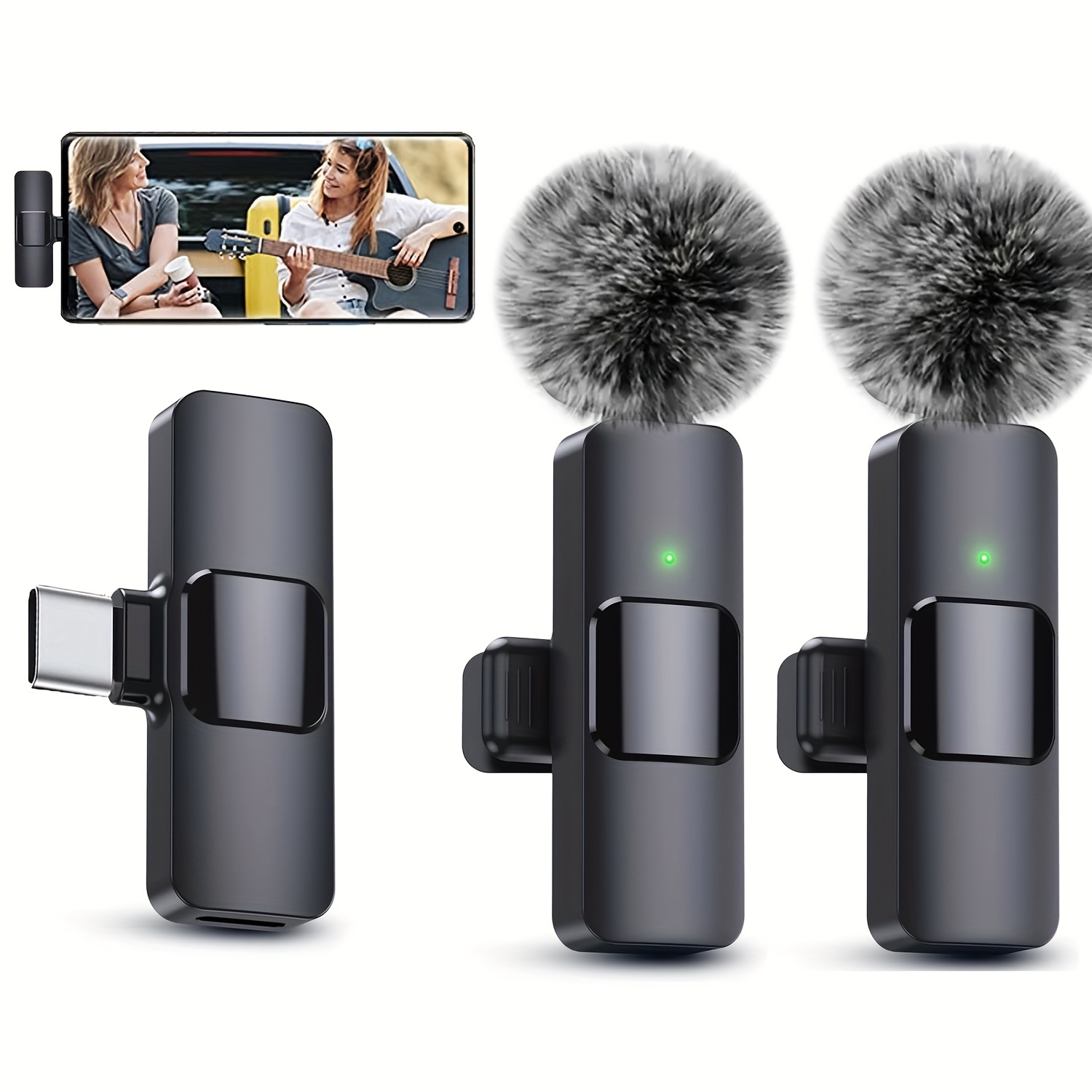 

Professional Wireless Lavalier Lapel Microphone For Android// - Cordless Omnidirectional Condenser Recording Mic For Interview Video Podcast Vlog