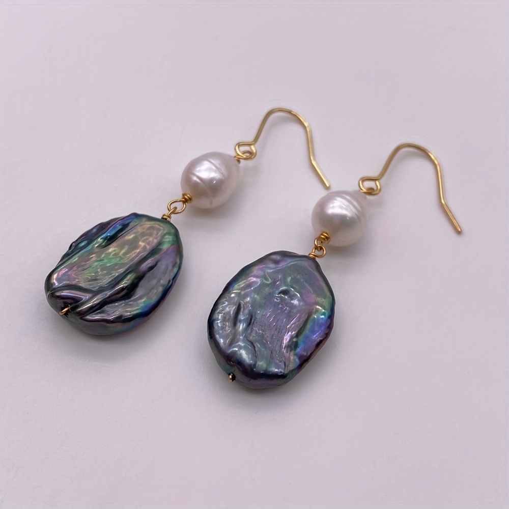 Teardrop & Oval Cloud Pearl Earrings, Handcrafted
