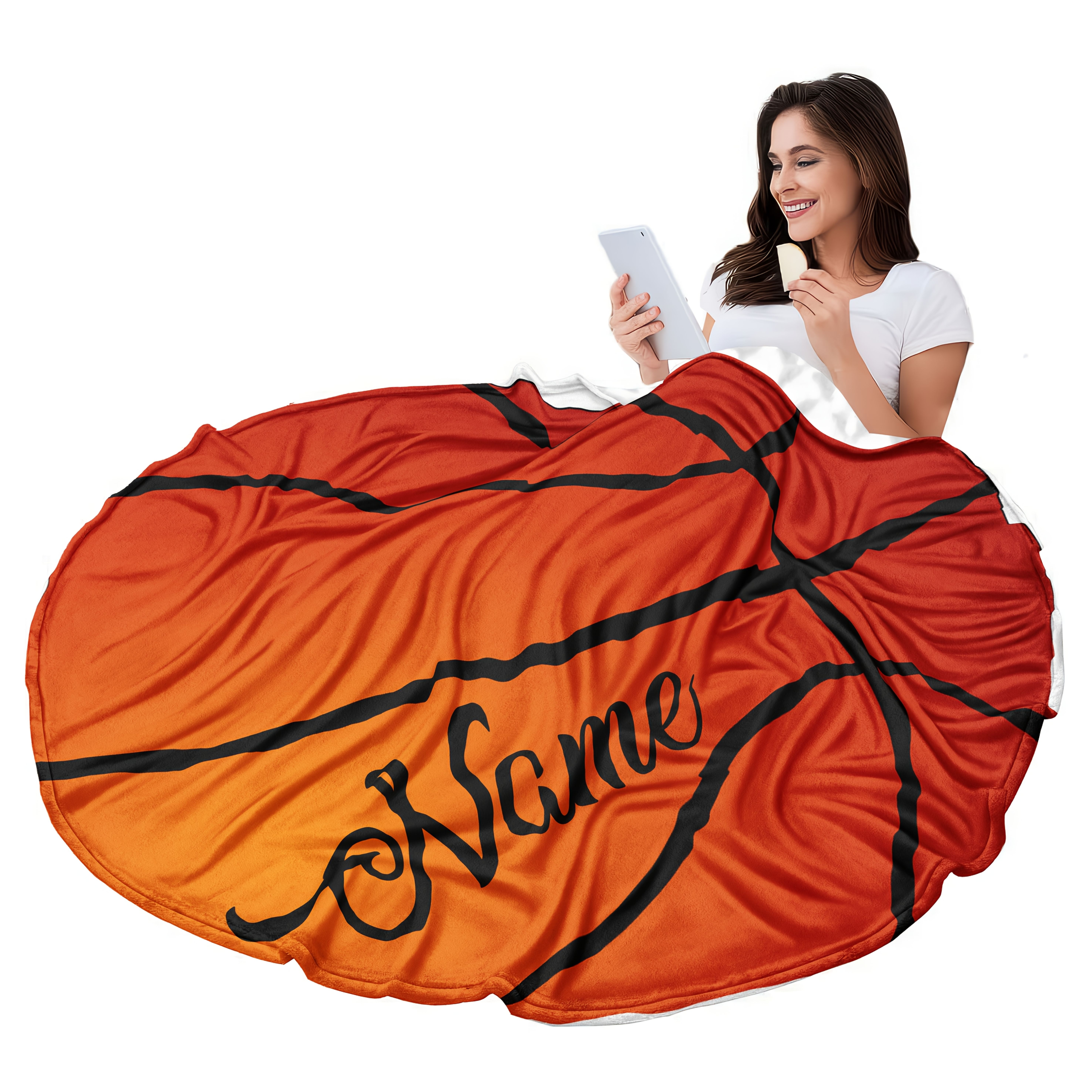 TEMU 1pc Basketball Blanket With Name - Jersey-style Number & , Soft Flannel Fleece -season Bedspread For,, Men, Women - Gift For Sports Fans,