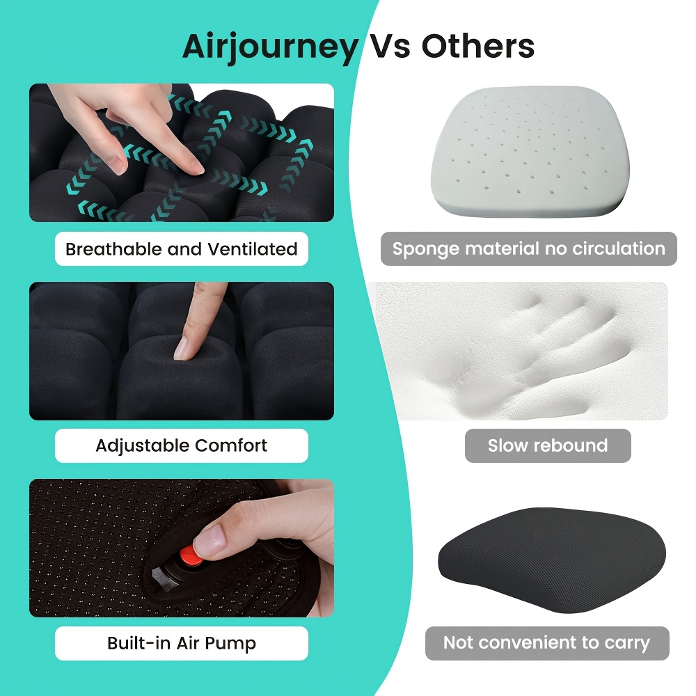 1pc 3d pressure relief air cushion office chair car seat cushion back support pad for desk chair wheelchair adjustable   ergonomic cushion portable and inflatable Product details 6