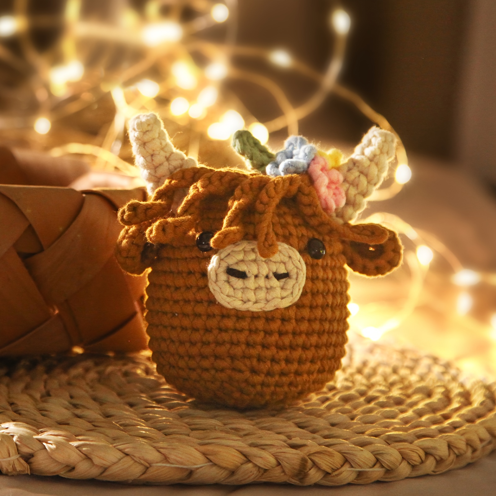 

Crochet Kit For Beginners - Highland Cow Crochet Kit, Starter Crochet Kit, Include Step-by-step Video Tutorial, Instruction, Special Yarn, Birthday Gift For Adults