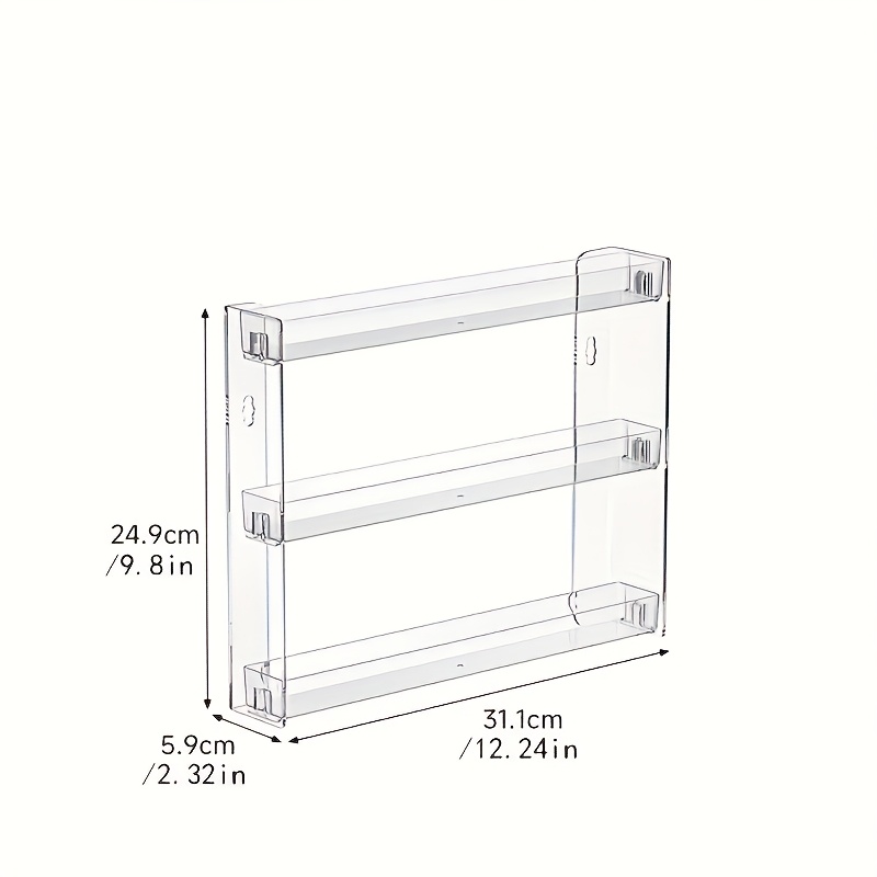 E-shop 1 Stück Wandmontierter Kosmetik- & Nagellack-Organizer - 3-stufige abnehmbare transparente Kunststoffregale, platzsparende Badezimmer- &