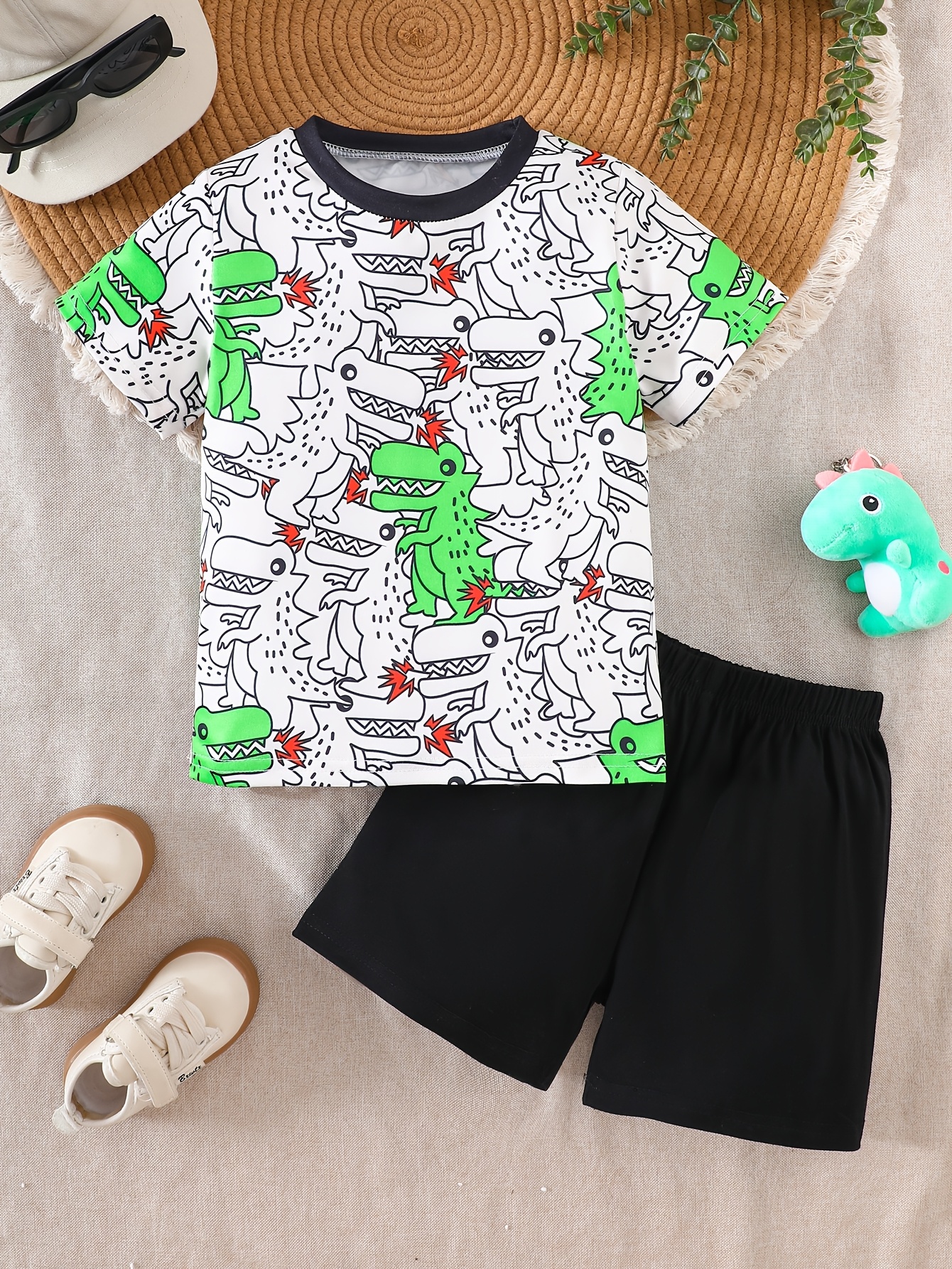 2pcs conjunto pijama dinosaurio estampado dino verde Temu Mexico