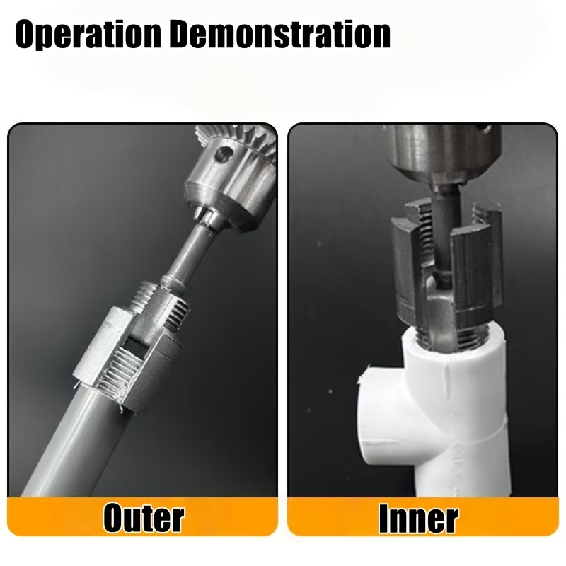 PVC Pipe Threading Tool Kit - 1/2" & 3/4" Internal/External Thread Cutter For Plumbing Repairs