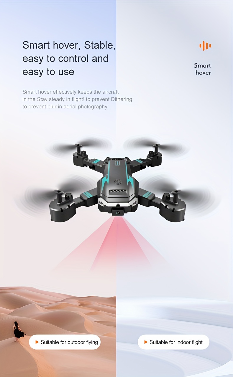 new aircraft   dual high definition cameras one click hovering intelligent obstacle avoidance   one click return wlfl connected aerial photography   optical flow height led light very suitable for men as gifts for beginners and teenagers christmas halloween thanksgiving gifts details 5