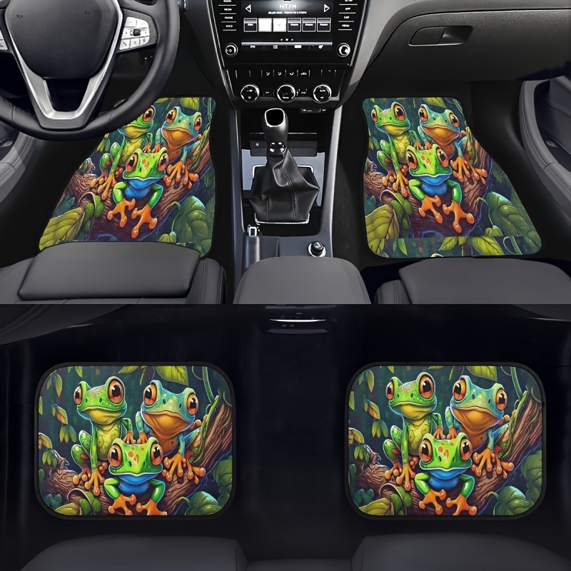 

Purchase A Set Of 4, Cute Frog Car Floor Mat Patterns, Suitable For Cars, Suvs, Sedans, Car Floor Mats, Car Interior Accessories