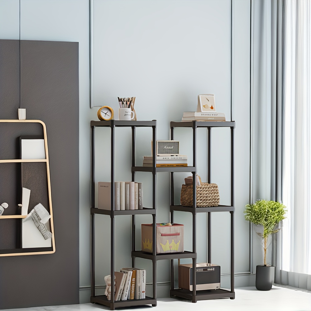 modern look 8 tier matte finish plastic storage shelf versatile organizer for office school and home use 4