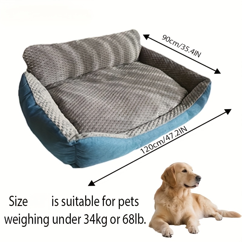 TEMU Luxurious Rectangular Cat Bed, Indoor Cat Pad, Orthopedic Dog Bed, Detachable And Washable Pet Lounge Chair, Polyester Fiber, Suitable For Large