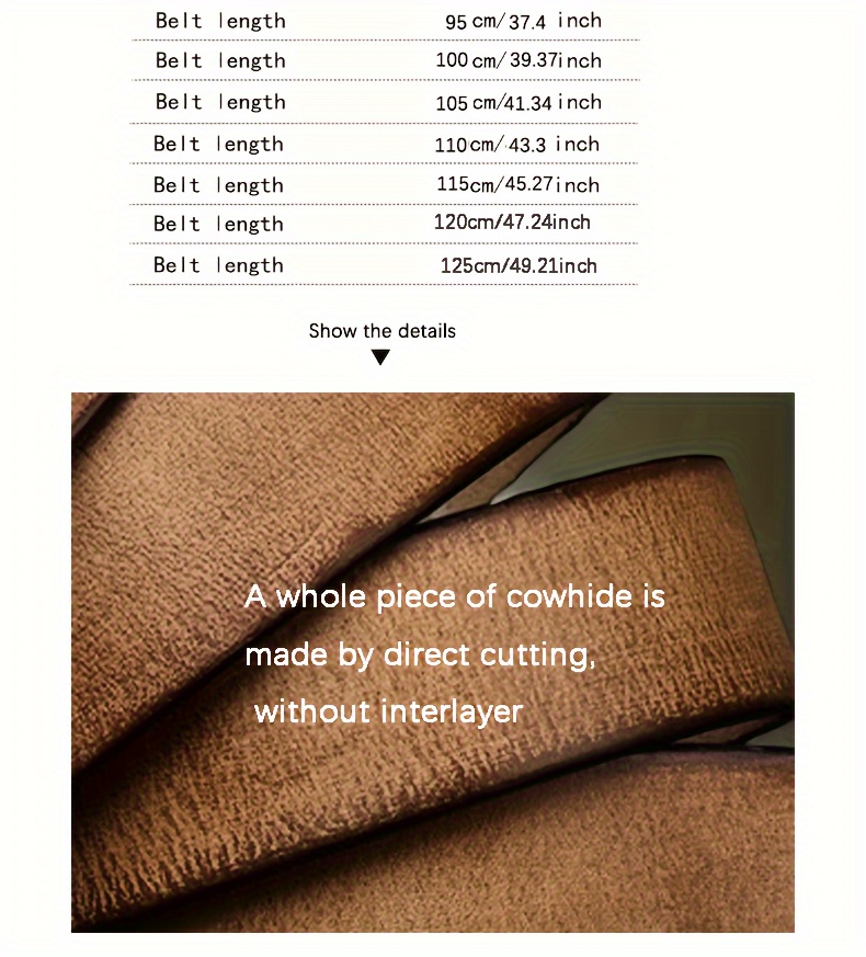 1pc fashionable cowhide belt golden     retro for men     party festival work business formal   jeans pants details 1