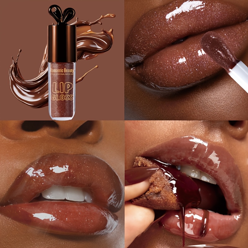 TEMU Your Lips With This Chocolate-flavored Lip Gloss That Hydrates And Enhances Volume, Featuring A Delicate Shimmer Ideal For Romantic Evenings, Celebrations, And Halloween Presents.