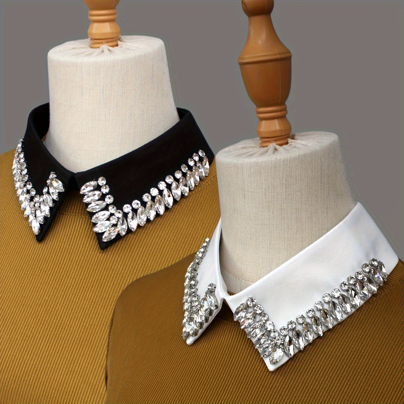 

Elegant Vintage-inspired Collar - Detachable, Luxurious Beaded , Machine Washable