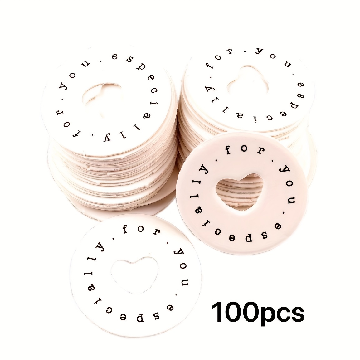 Image of 100 Mini " For You" Heart-shaped Tags - Perfect For Gift Wrapping And Decoration