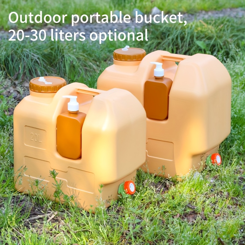 5.28gal/7.93gal Portable Water Storage Bucket with Faucet - Scratch & Impact Resistant, Durable PE Material for Camping, Home, Car - Easy-Fill Design, Camping Essentials, Outdoor Water Container, Secure Lid Feature