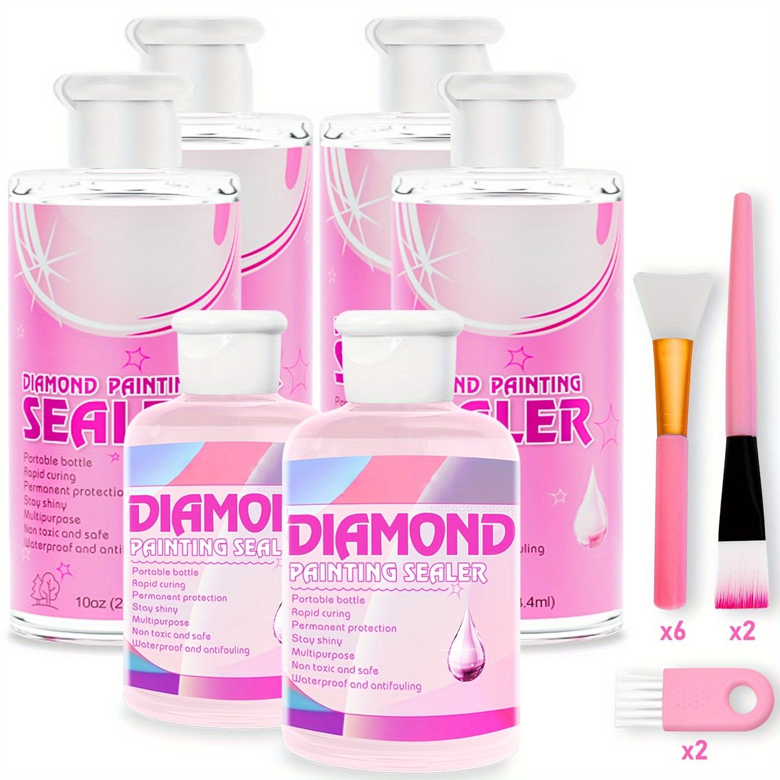 

Sealer 1046.4ml, Diamond Art Sealer With Brushes Adhesive With Applicator Your , Applicable To Puzzles