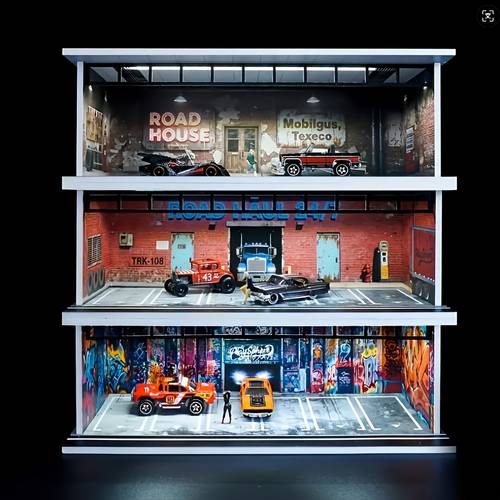 hot diecast wheel display case 1 64 scale die cast model car display case with and acrylic cover hot diecast wheels parking garage with 6 parkingspaces 1 64