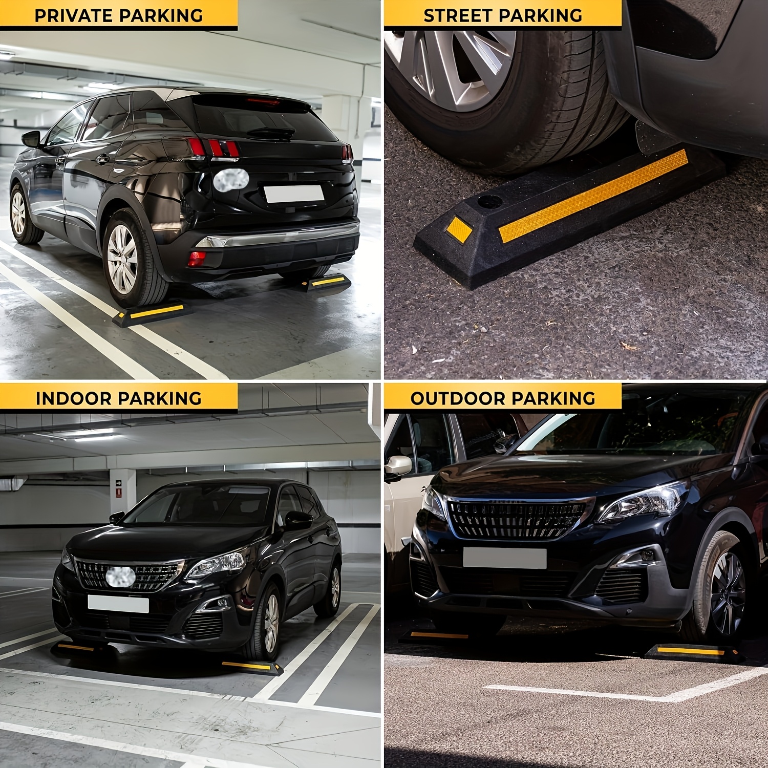 2/4pcs Heavy Duty Rubber Parking Guide