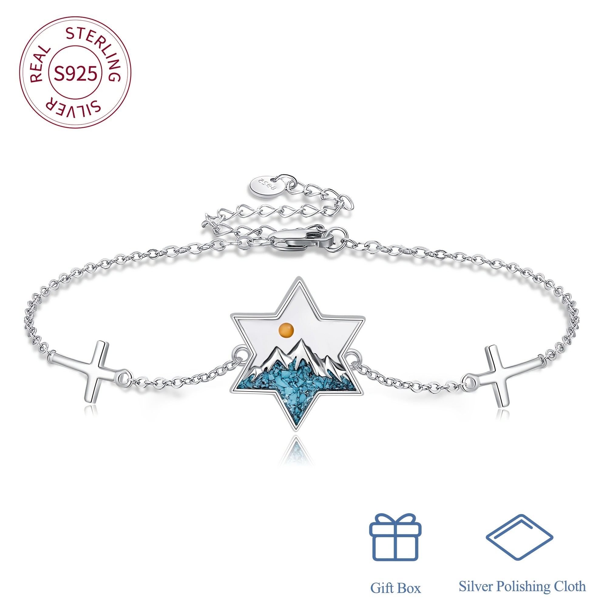 Women's 925 Sterling Silver Mustard Seed Mountain Bracelet — Inspirational Gift