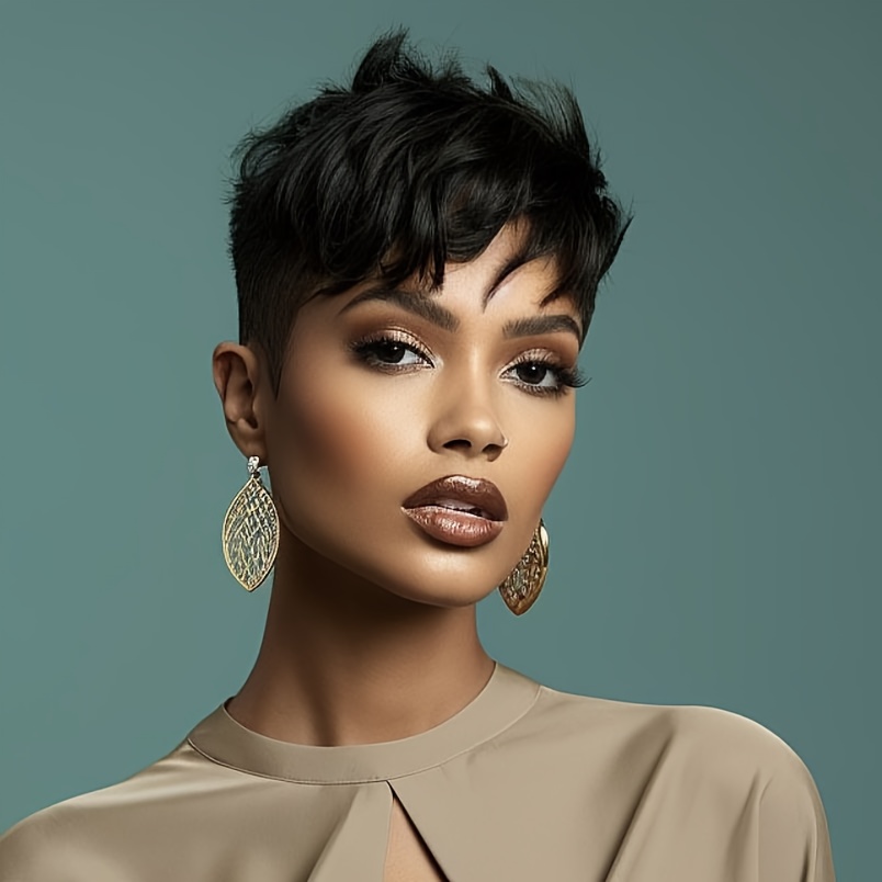 This Is A Chic Short Black Wig With Body Waves, Designed To And Vibrant. A Synthetic Wig Suitable For Women, Perfect For Summer, Easy To Put On, And Great For Beginners