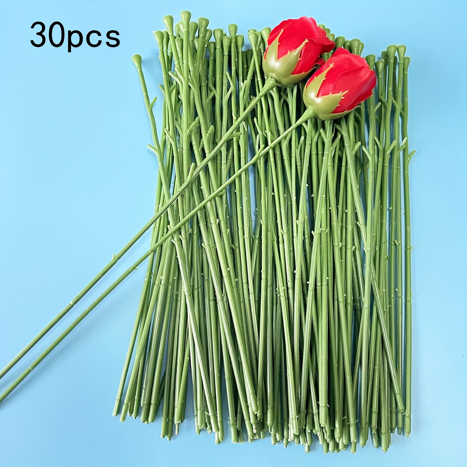 15/30pcs Floral Wire Stem Plastic Artificial Stem Wire Craft Bouquet Making Floral Arrangement Tools