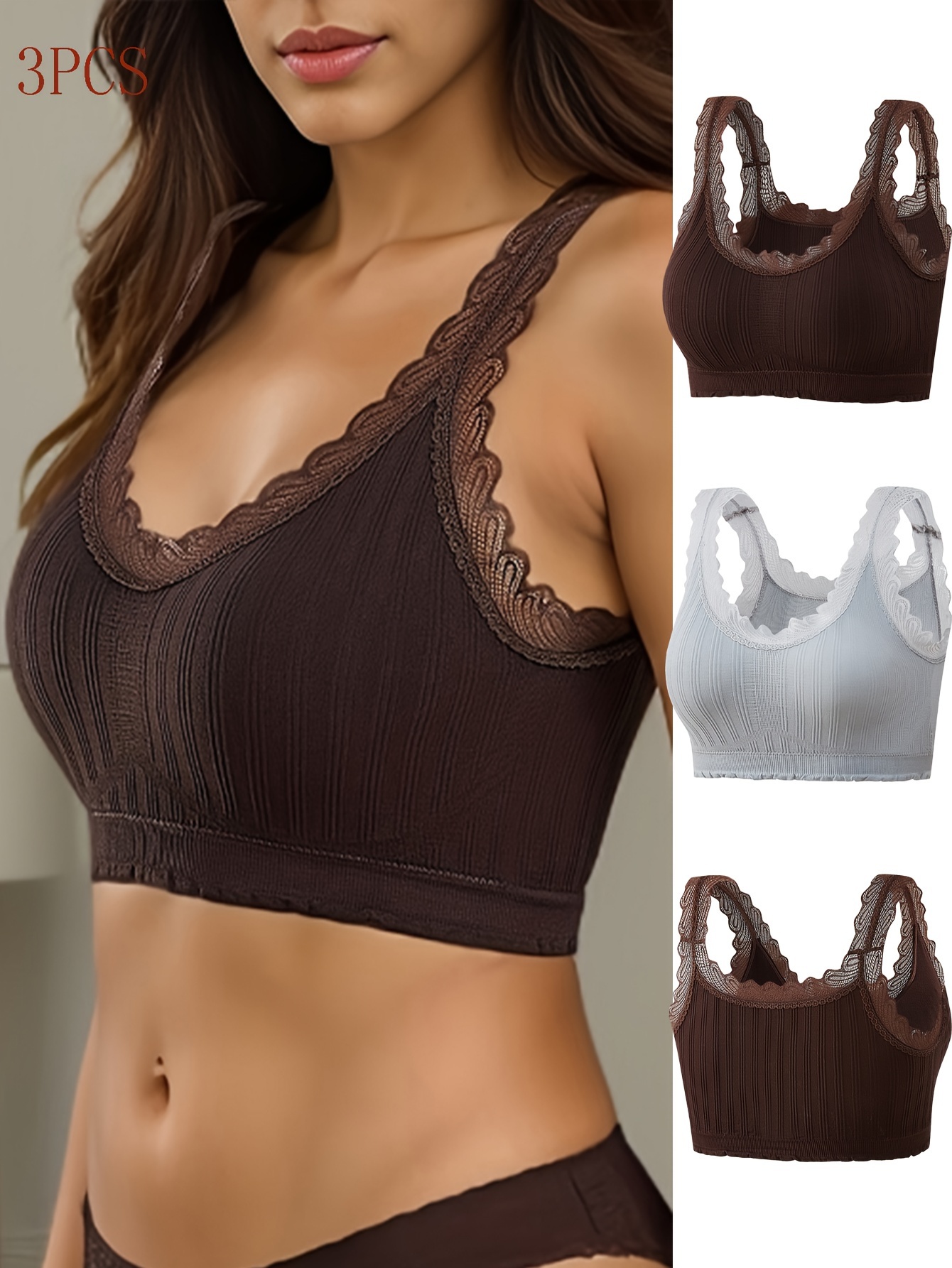 Soft Ribbed Bralettes Comfort Breathable Thin Strap Everyday - Temu Austria
