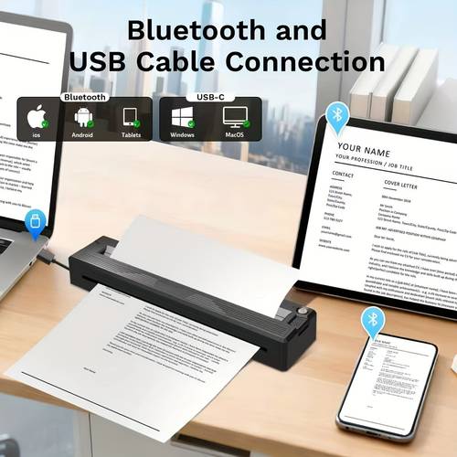 portable printers wireless for travel portable thermal wireless enabled inkless printer support 8 5 x 11 us letter legal a4 a5 compatible with ios phone laptop with 3pcs tattoo transfer paper and 10 folded thermal paper