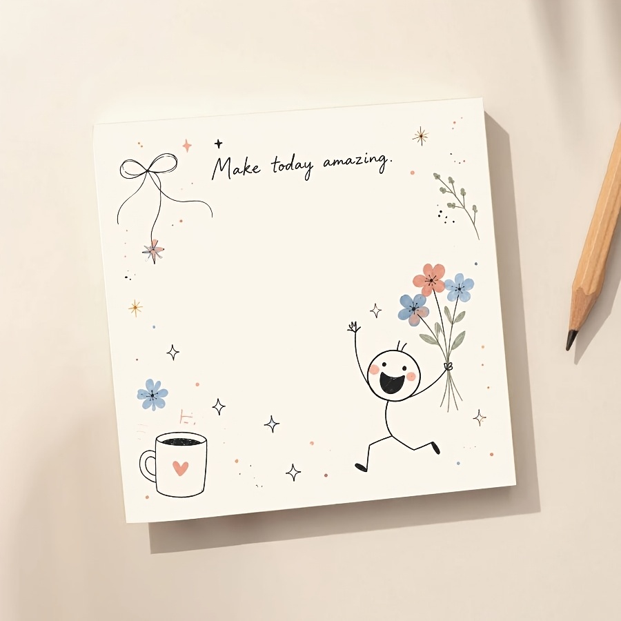 TEMU Bloc-notes et esthétique avec motif fille dessinée à , fleurs et café, notes minimalistes pour agenda, journal, bureau et école
