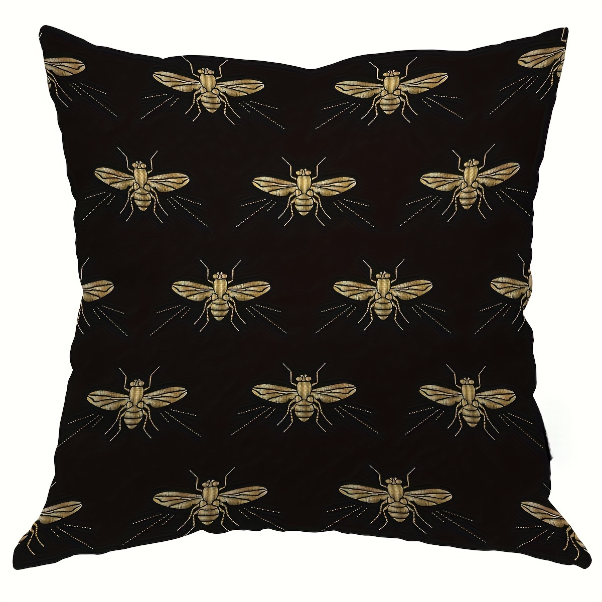 

1pc Cute Bee Pillowcase For Home Decoration, Square Pillowcase, Cushion Cover 18x18 Inch