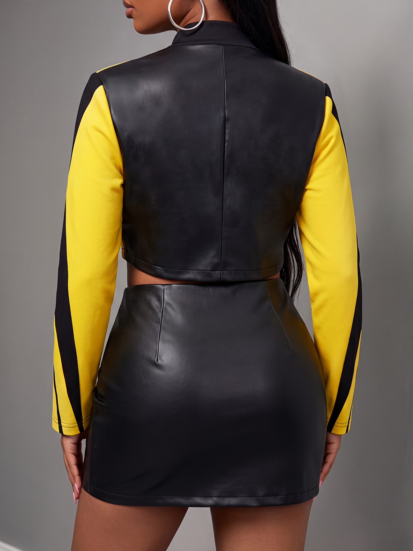 2 Peças Outono/Inverno: Jaqueta Slim-Fit e Saia na Altura do Quadril  6