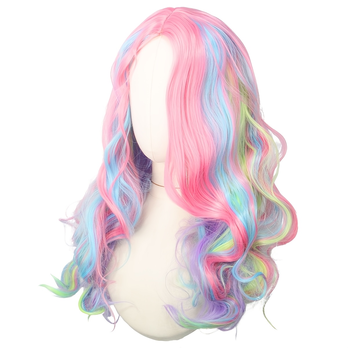 Image of Women's Multicolor Wigs Long Curly Wavy Mixed Color Wigs For Role-playing Party Costume Dress Up