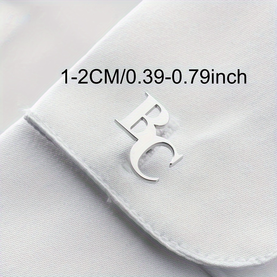 Men's Double Letter Stainless Steel Cufflinks, Personalized Gift