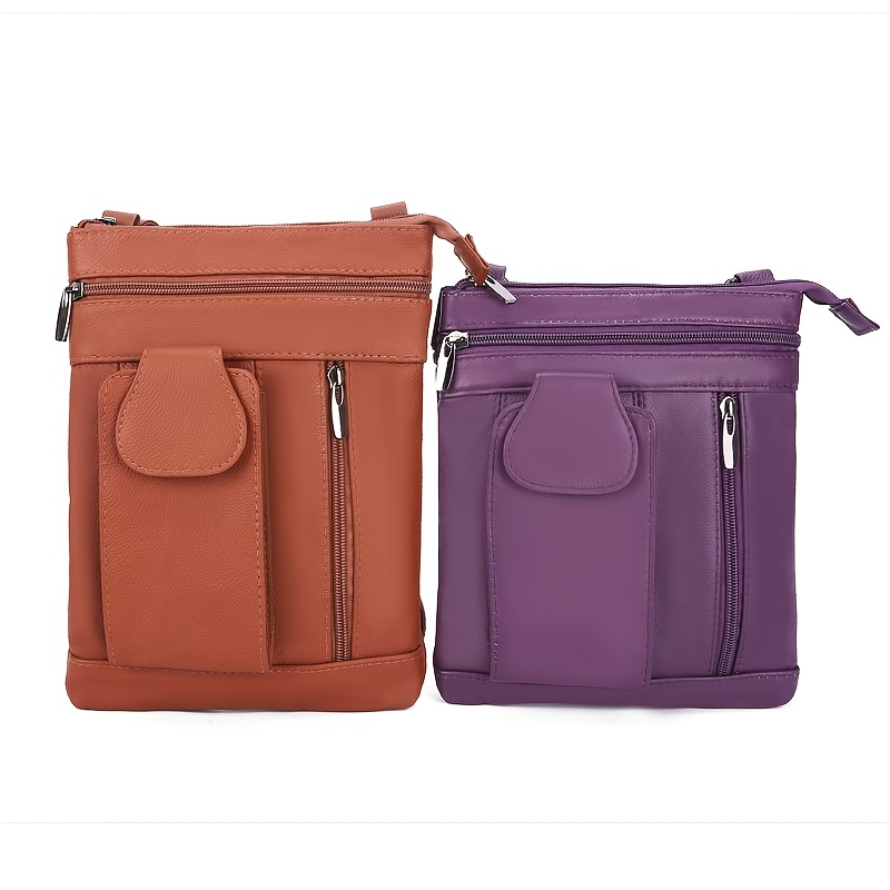 Body Bag Afonie Leather Handbags Vintage Brown Leather Slim Non-branded  Minimalist Crossbody Bag D18