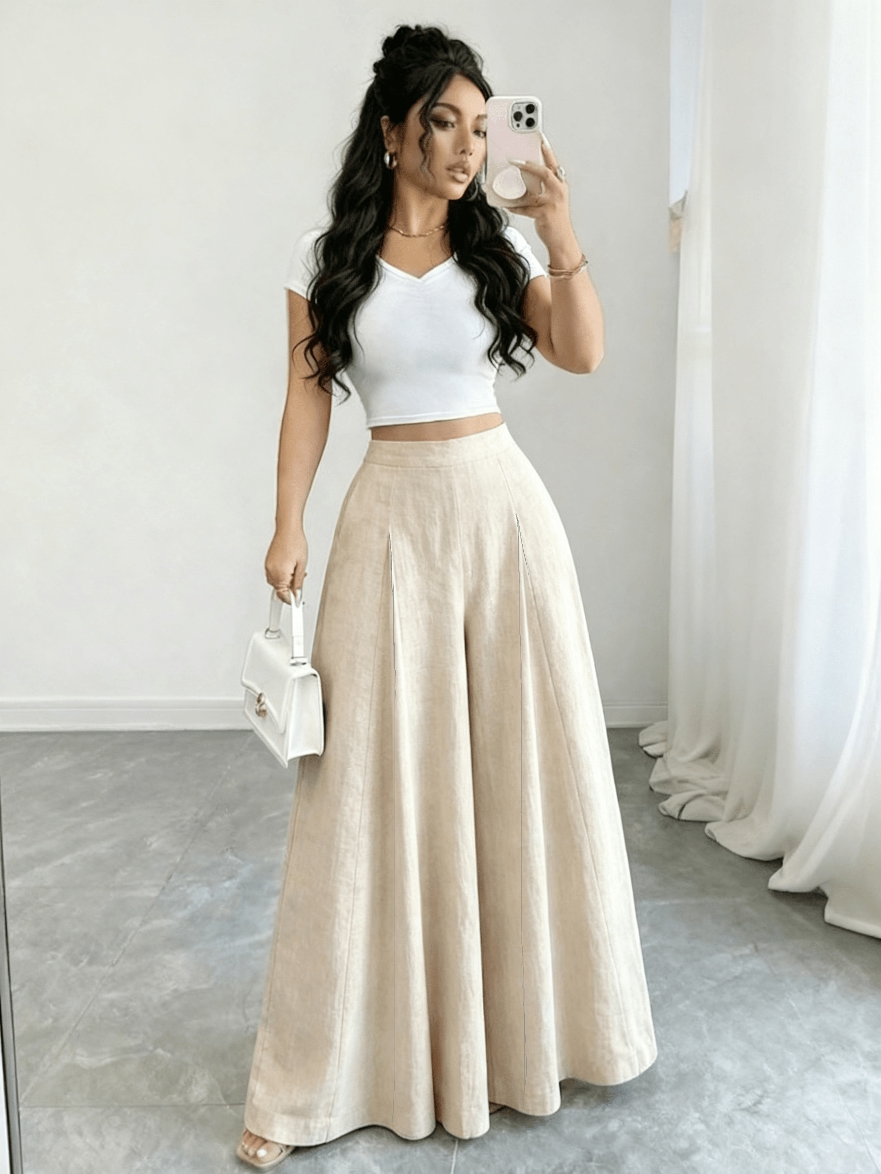 suspender high waisted pants sold on Temu United States