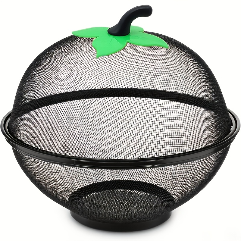 TEMU & Gadget 2pcs Heavy Duty Metal Fruit Basket Set With Mesh Cover, Rust-resistant, Ventilated Hanging Holes, Sturdy Metal Construction, Reusable