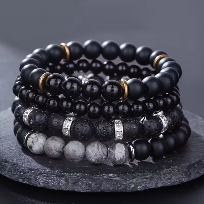 trendy 4pcs bracelet collection featuring beaded designs for men and women Product details 3