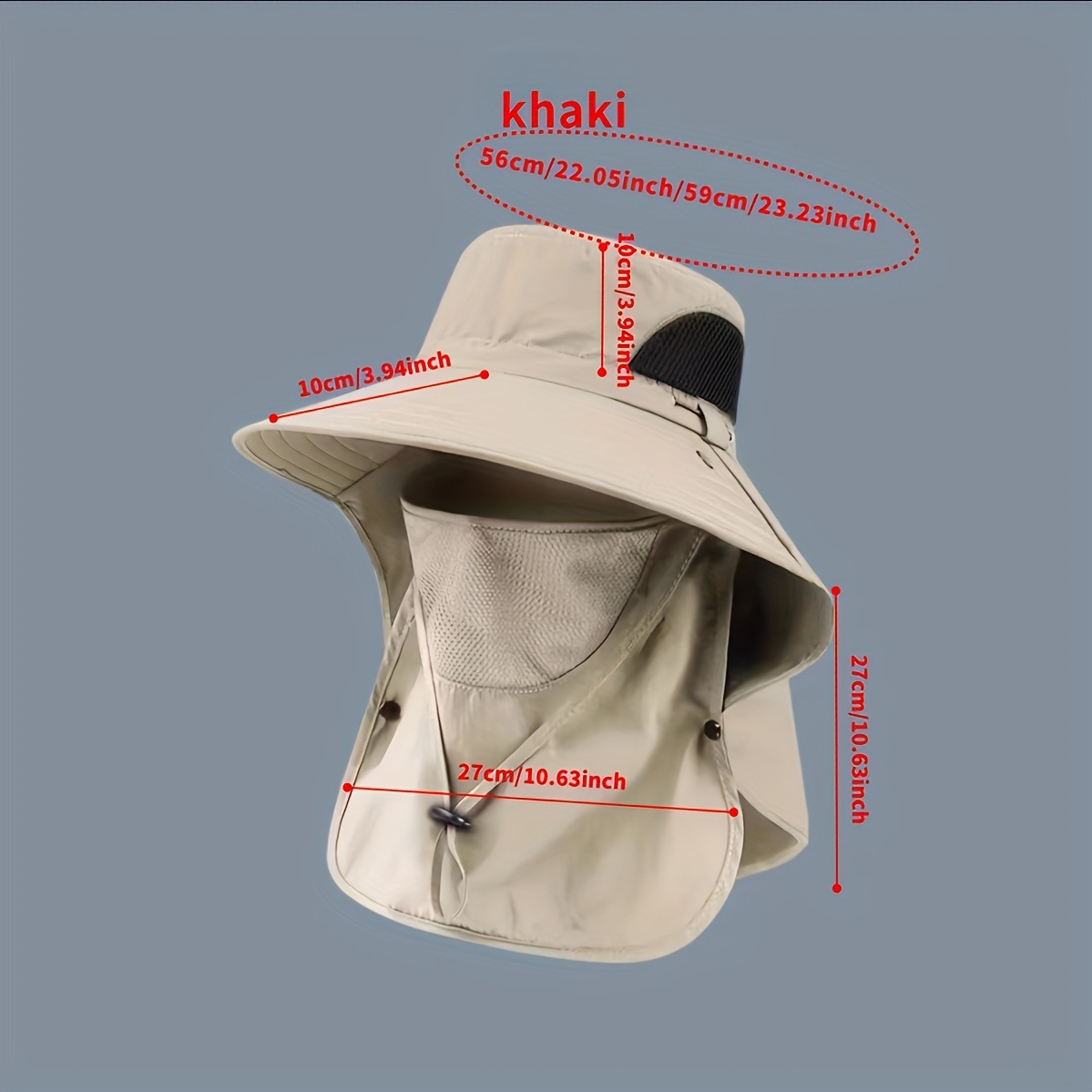 1pc *'s 360° Sun Hat with Detachable Face Mask Wide Brim UPF Sun *ection,  Breathable Outdoor Fishing, Hiking, Cycling Cap One-Piece Neck