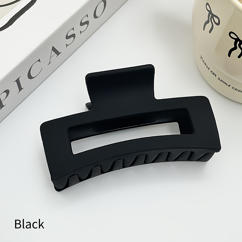 TEMU 1/2/4/5 piezas de pinza rectangular grande para el cabello - color sólido, agarre antideslizante, adecuada para cabello fino a - accesorio de