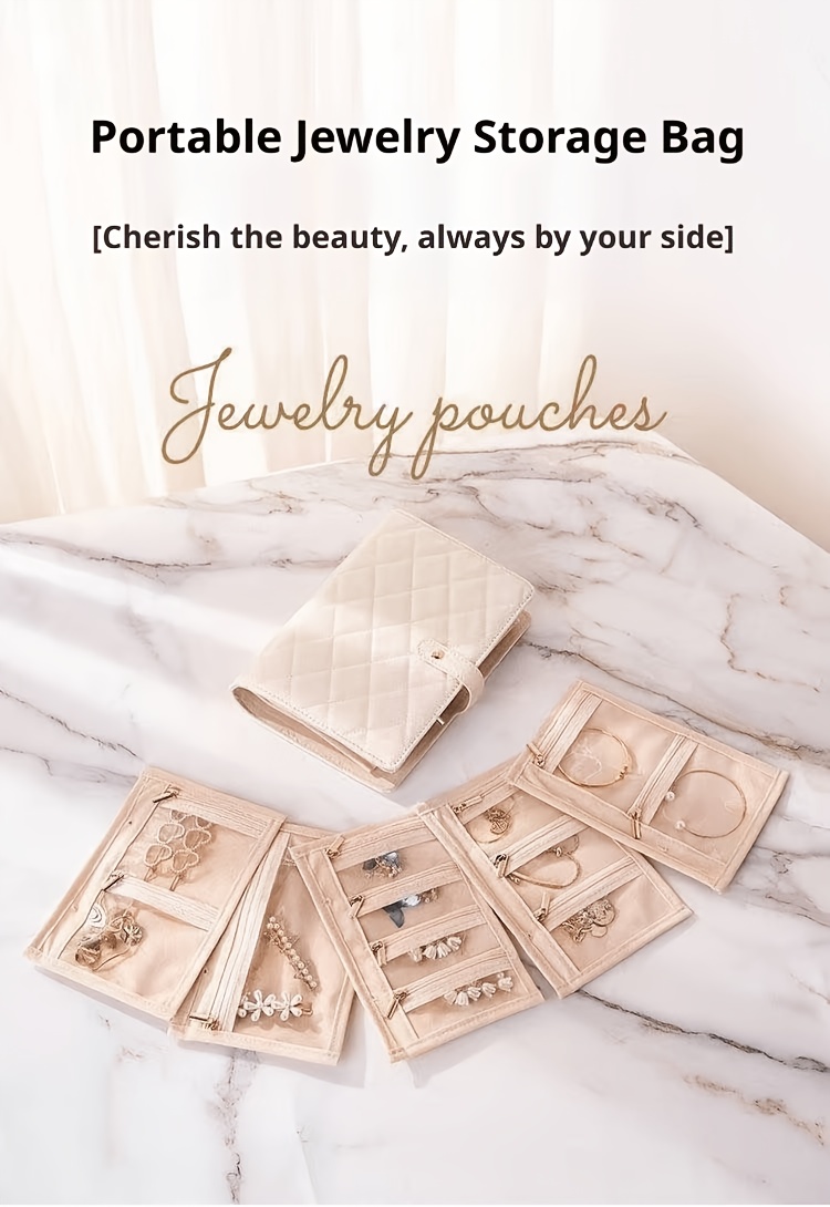 jewelry organizer book portable earring necklace ring storage album anti   travel jewelry binder with pockets travel jewelry organizer gift for women girls mom gift used for jewelry storage photo albums cards and postcards Product details 16