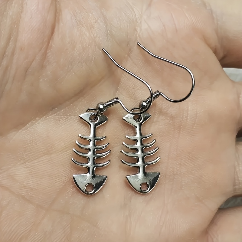 Alloy Fishbone Dangle Earrings - Creative, Modern , Trendy Earrings